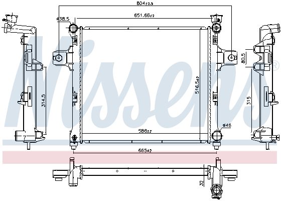 NISSENS 61038 Radiatore,...