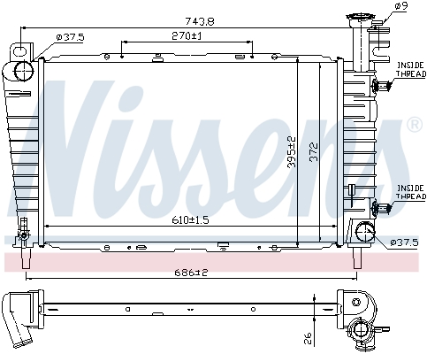 NISSENS 62064 Radiatore,...