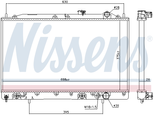 NISSENS 62835 Radiatore,...