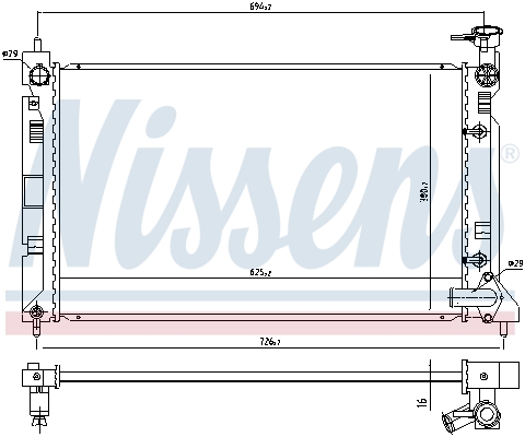 NISSENS 628984 Radiatore,...
