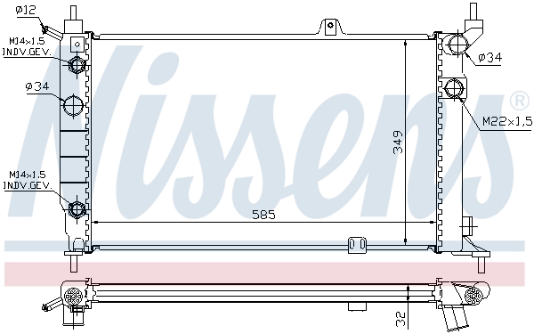 NISSENS 63253A радиатор,...