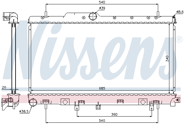 NISSENS 64116 радиатор,...