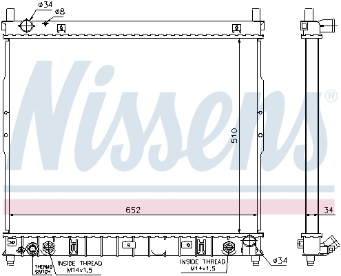 NISSENS 64318 Radiatore,...