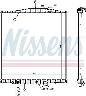 NISSENS 654720 Radiatore,...