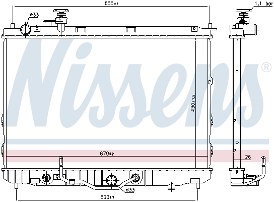 NISSENS 666219 Radiatore,...