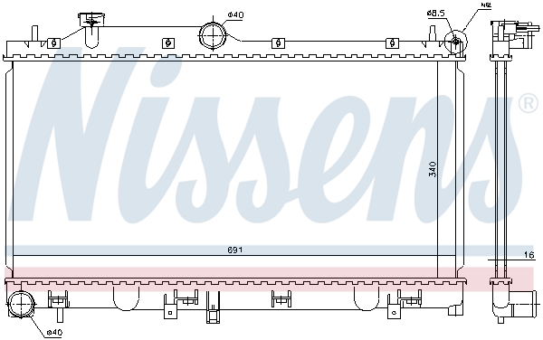 NISSENS 67717 Radiatore,...