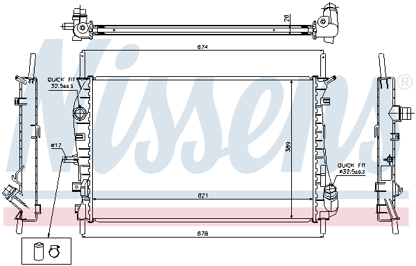 NISSENS 69252 Radiatore,...