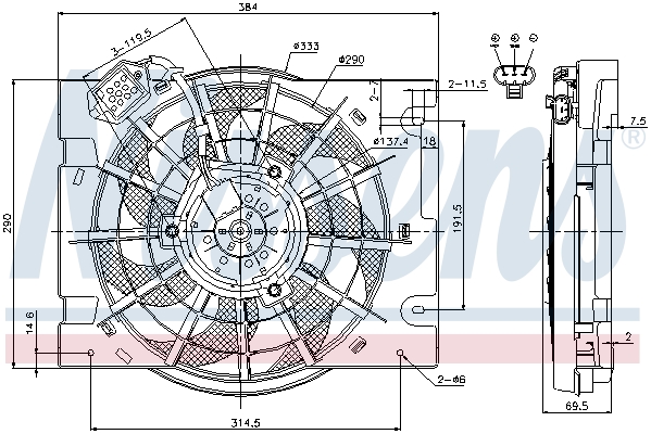 NISSENS 85186 вентилатор,...