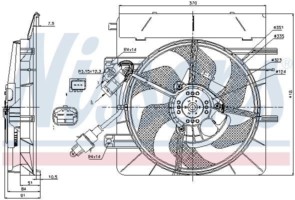 NISSENS 85307 Fan, engine...