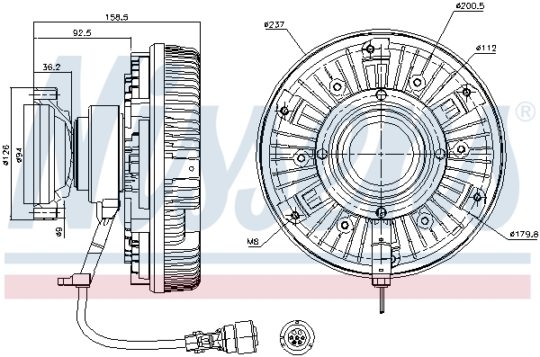 NISSENS 86075 съединител,...