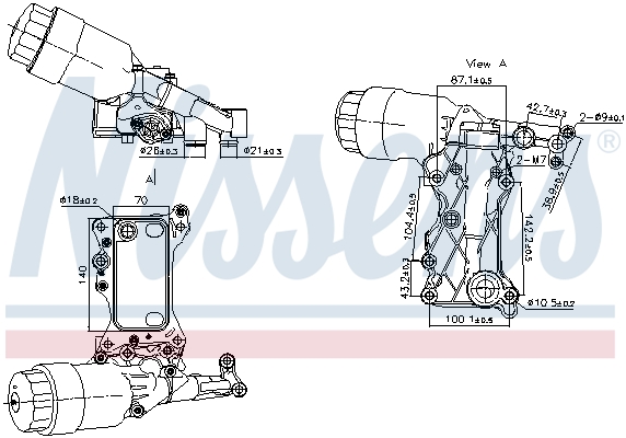 NISSENS 91241 Oil Cooler, engine oil for MERCEDES-BENZ