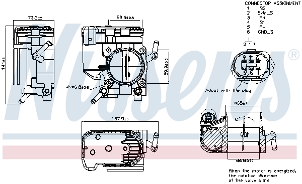 NISSENS 955083 Throttle Body for SEAT SKODA VW
