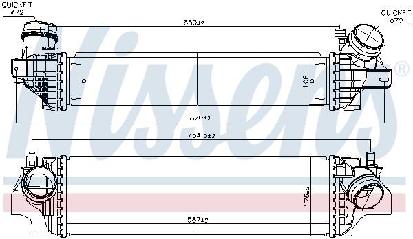 NISSENS 96103 интеркулер...
