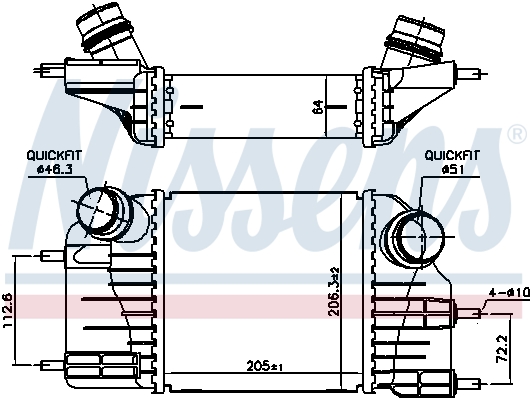 NISSENS 961117 интеркулер...
