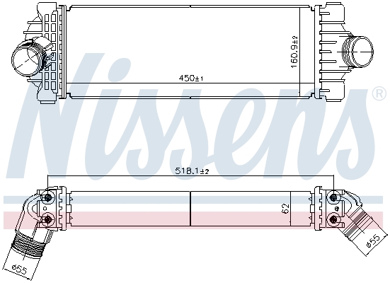 NISSENS 961230 интеркулер...