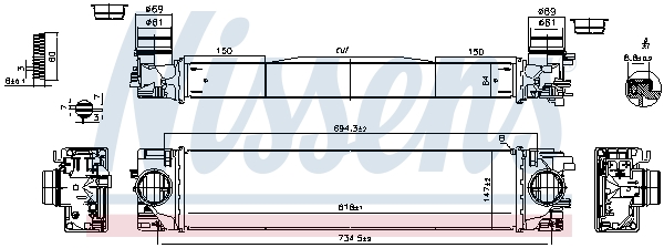 NISSENS 961541 интеркулер...