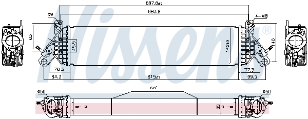 NISSENS 961545 интеркулер...