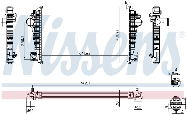 NISSENS 961601 интеркулер...