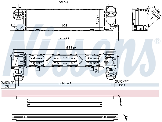 NISSENS 96552 интеркулер...