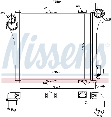 NISSENS 97075 интеркулер...