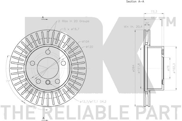 NK 2015100 Bremsscheibe