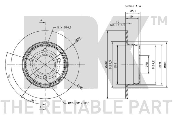 NK 201525 Bremsscheibe