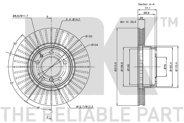 NK 201534 Bremsscheibe