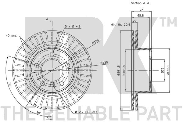 NK 201555 Bremsscheibe