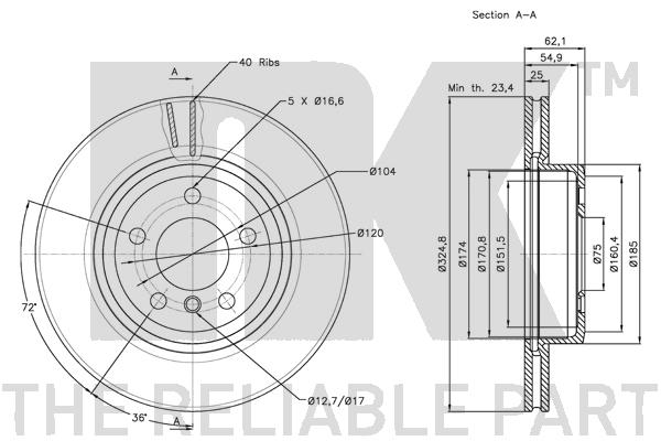 NK 201564 Bremsscheibe