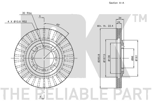 NK 203013 Bremsscheibe