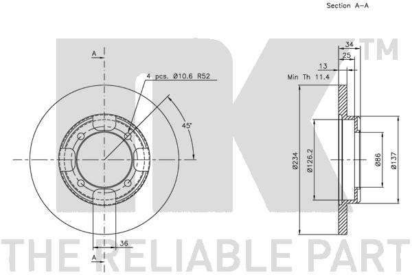 NK 203020 Bremsscheibe