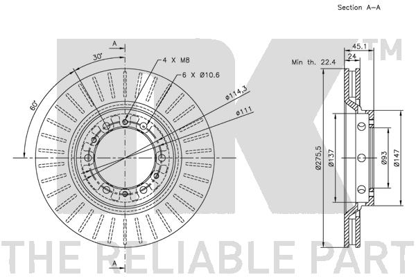 NK 203030 Bremsscheibe