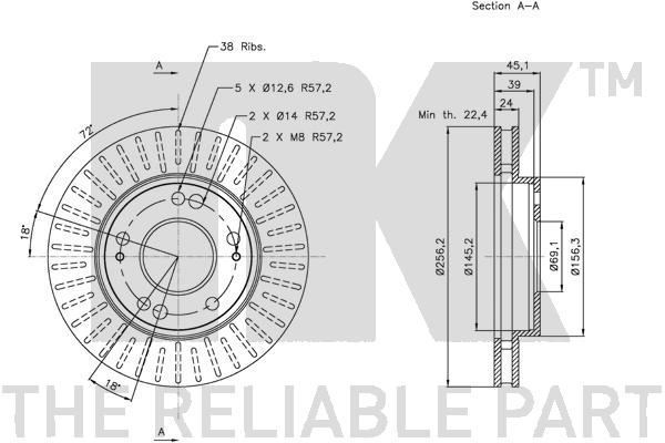 NK 203038 Bremsscheibe