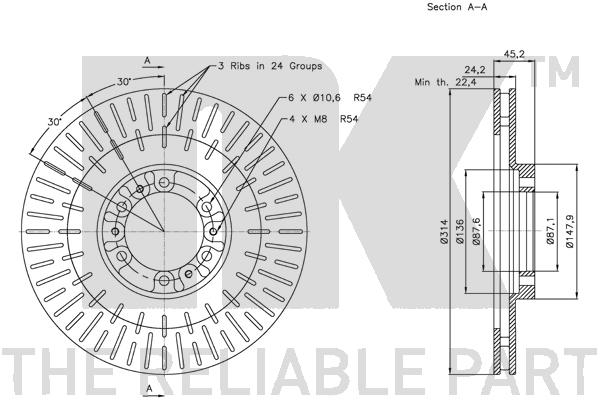 NK 203044 Bremsscheibe