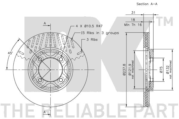 NK 203216 Bremsscheibe