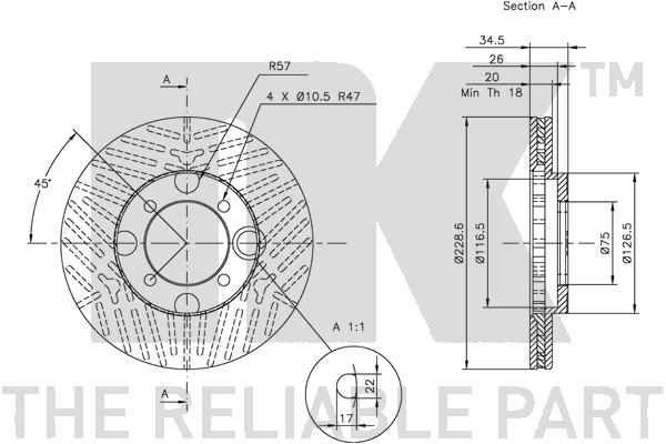NK 203217 Bremsscheibe