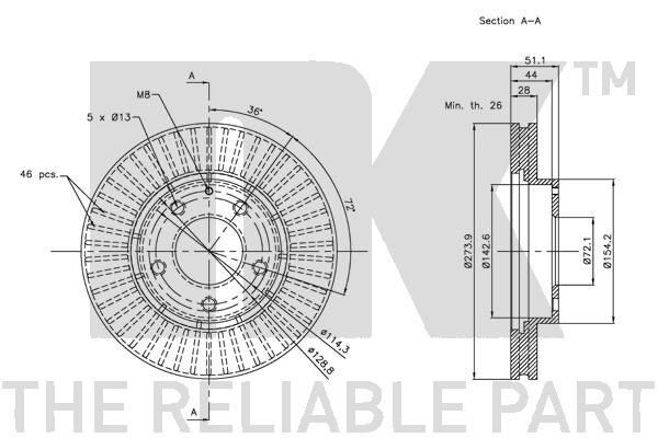 NK 203254 Bremsscheibe