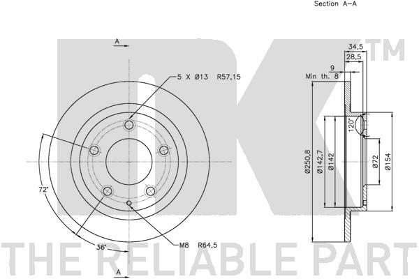 NK 203257 Bremsscheibe