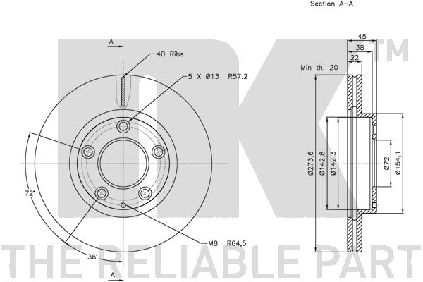 NK 203258 Bremsscheibe