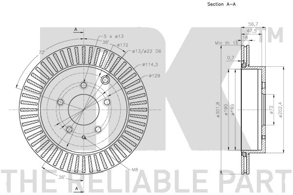 NK 203276 Bremsscheibe