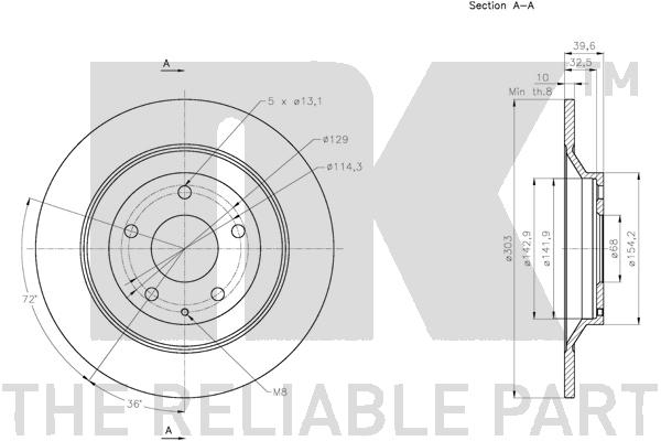 NK 203279 Bremsscheibe