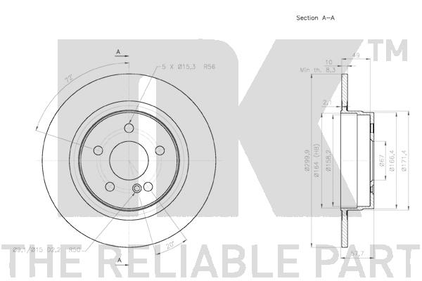 NK 3133101 Bremsscheibe