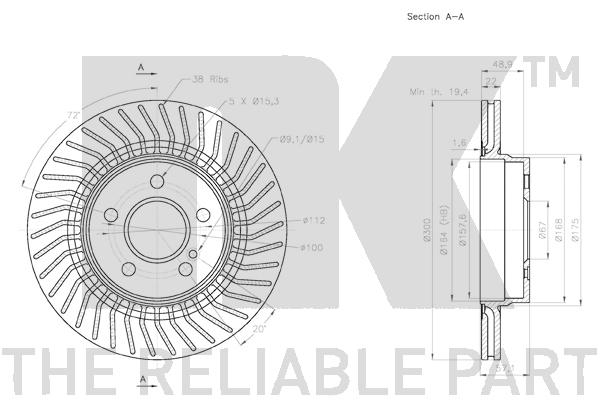 NK 2033105 Bremsscheibe