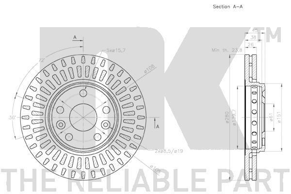 NK 3133122 Bremsscheibe