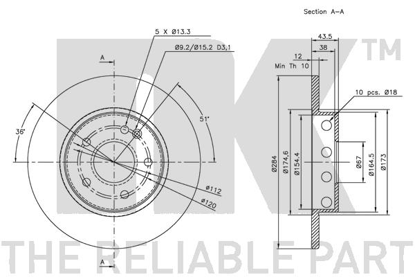 NK 203316 Bremsscheibe