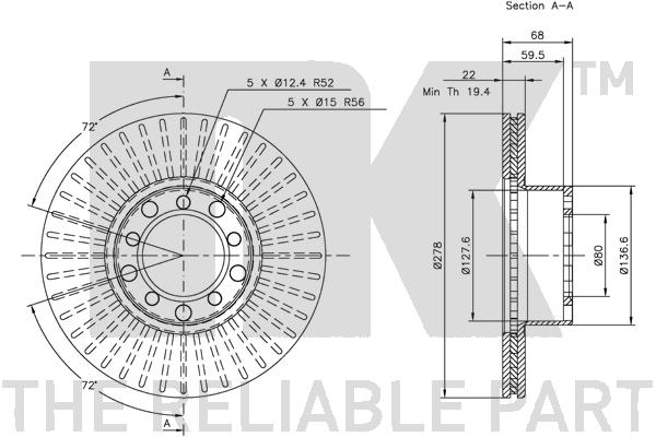 NK 203322 Bremsscheibe
