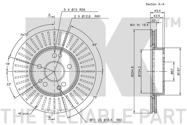 NK 203328 Bremsscheibe