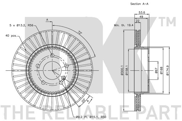NK 203389 Bremsscheibe