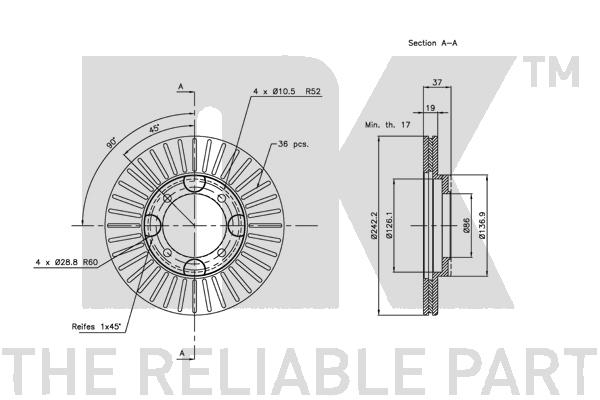 NK 203408 Bremsscheibe
