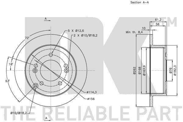NK 203424 Bremsscheibe